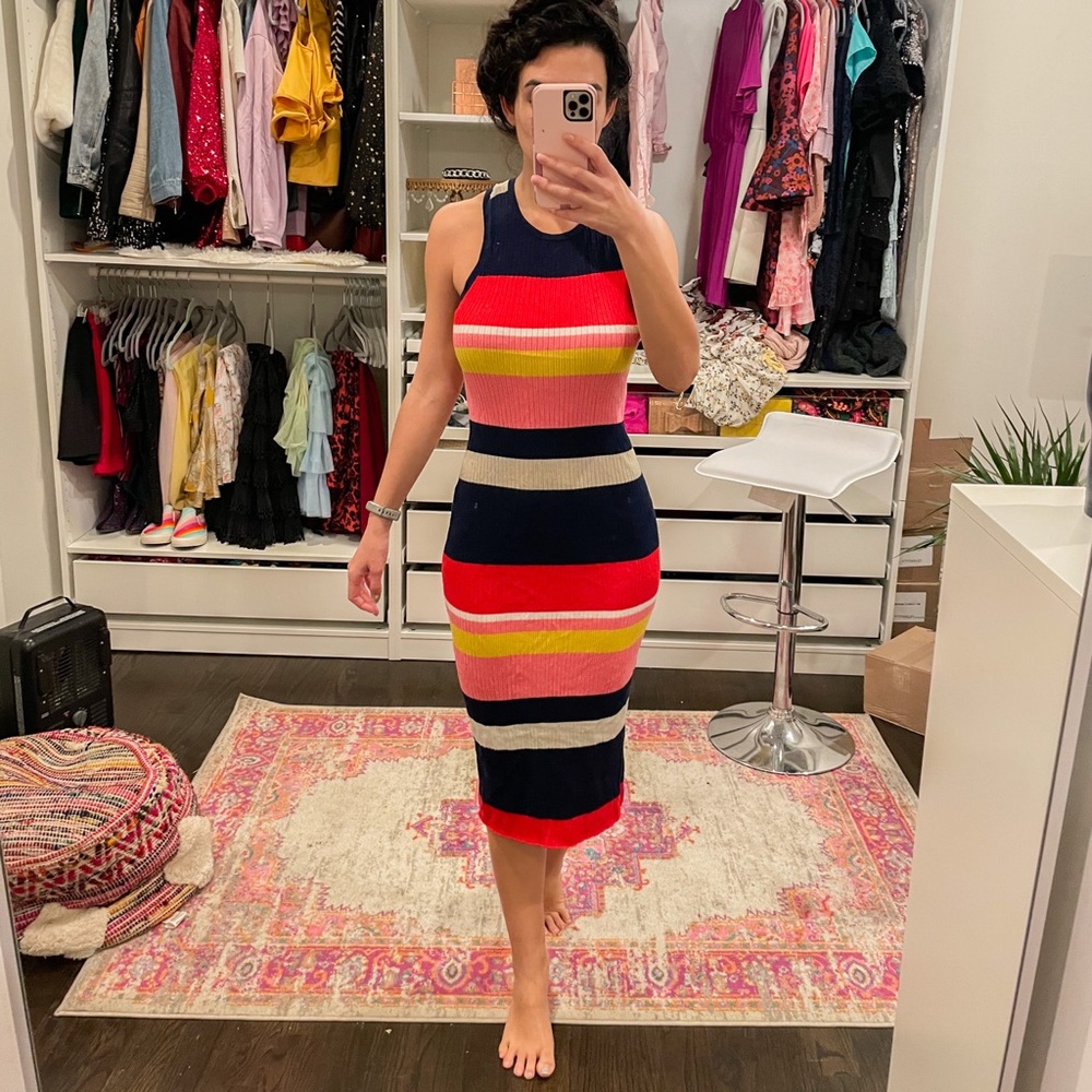 Striped midi dress